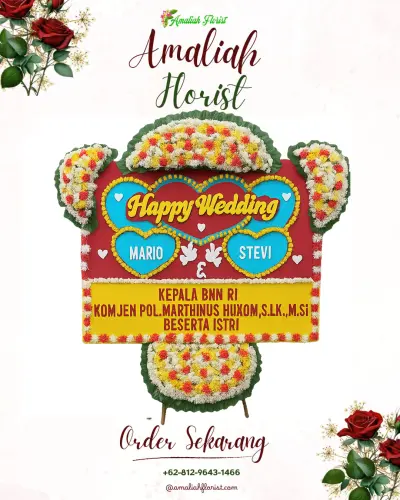 Karangan Papan Bunga Pernikahan di Sundawenang